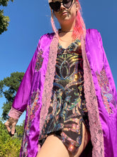 Load image into Gallery viewer, Desert Hearts Purple Satin Kimono
