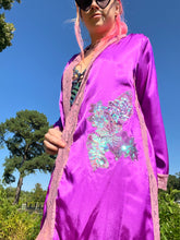 Load image into Gallery viewer, Desert Hearts Purple Satin Kimono
