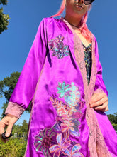 Load image into Gallery viewer, Desert Hearts Purple Satin Kimono
