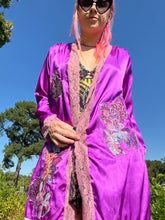 Load image into Gallery viewer, Desert Hearts Purple Satin Kimono
