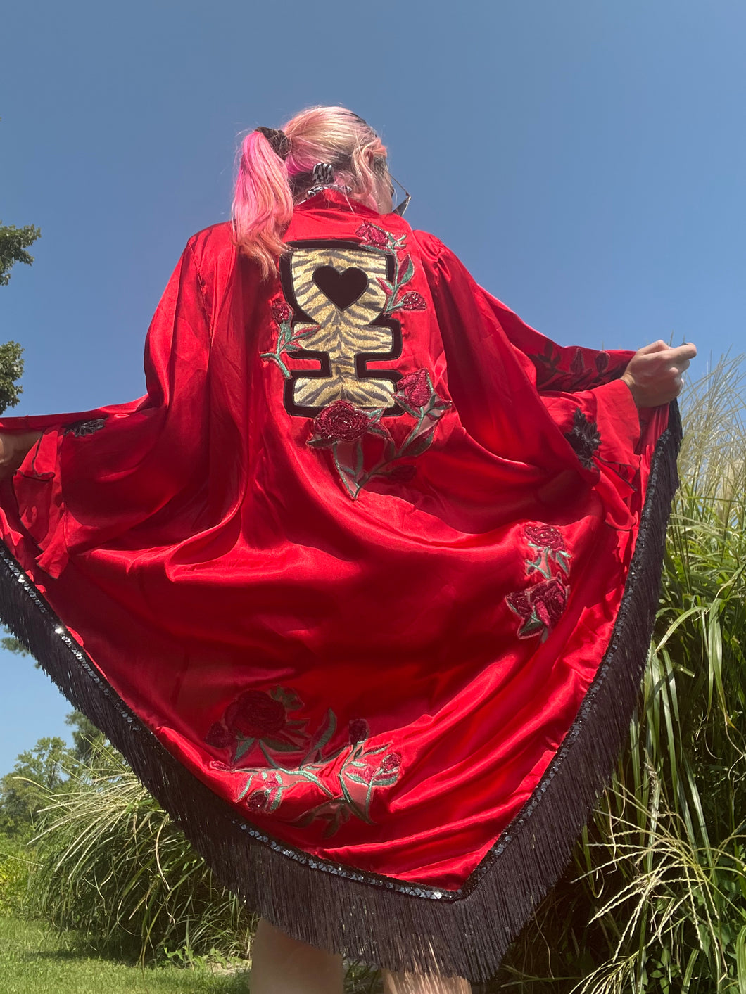 Red Desert Hearts Kimono 2XL