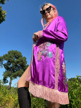 Load image into Gallery viewer, Desert Hearts Purple Satin Kimono
